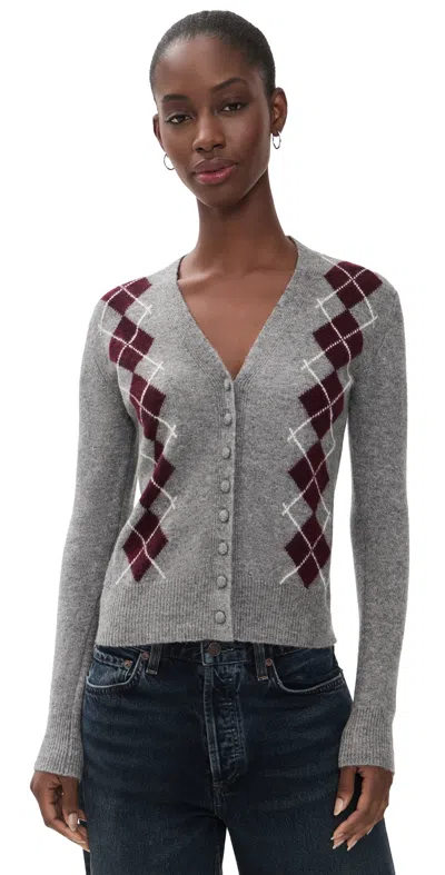 Wayf Elizabeth Argyle Cardigan Grey/mer
