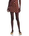 Wayf Elle Polka Dot Linen Blend Miniskirt In Redwood Polka Dot