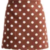 Wayf Elle Polka Dot Linen Blend Miniskirt In Redwood Polka Dot