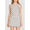 Wayf Elle Polka Dot Sleeveless Linen Blend Shell In Ivory Polka Dot