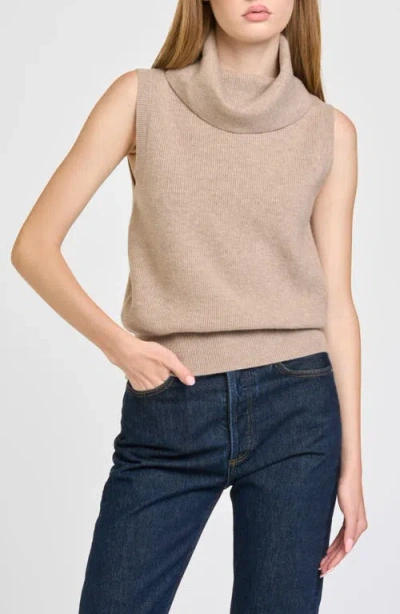 Wayf Elodie Cowl Neck Sleeveless Sweater In Oat