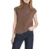 Wayf Emery Turtleneck Sweater Vest In Brown