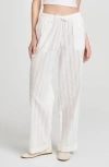 Wayf Eve Cotton Eyelet Drawstring Pants In Ivory