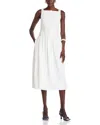 Wayf Eve Eyelet Embroidery A-line Midi Dress In Ivory