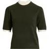 Wayf Everett Short Sleeve Sweater In Hunter