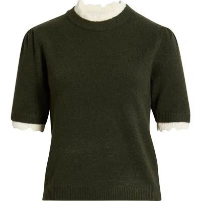 Wayf Everett Short Sleeve Sweater In Hunter