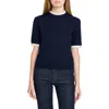Wayf Everett Short Sleeve Sweater In Navy