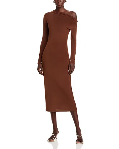 Wayf Everly Midi Dress In Brown