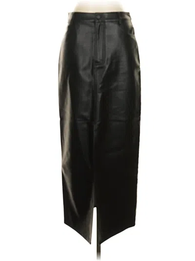 Pre-owned Wayf Faux Leather Skirt In Black