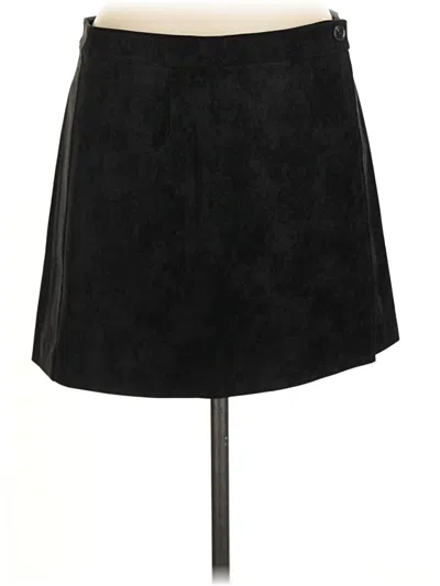 Pre-owned Wayf Faux Leather Skirt In Black