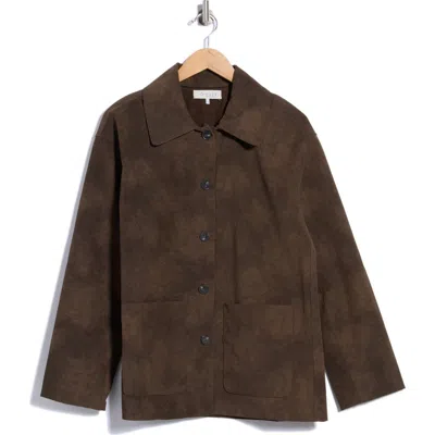 Wayf Faux Suede Jacket In Umber