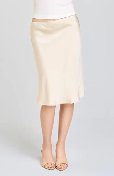 Wayf Felicity Satin Slip Skirt In Neutral