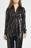 Wayf Find Your Light Sequin Button-up Shirt