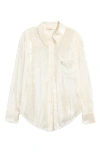 Wayf Find Your Light Sequin Button-up Shirt In Ivory