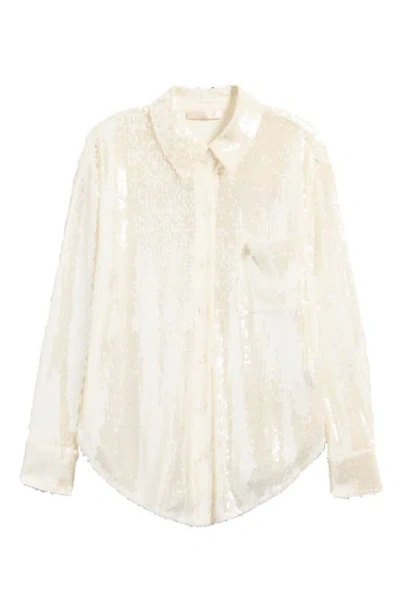 Wayf Find Your Light Sequin Button-up Shirt