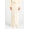 Wayf Finley Satin Skirt In Cream