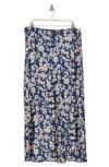 Wayf Floral Print Maxi Skirt In Navy Allover