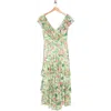 Wayf Floral Ruffle Tiered Dress In Multi