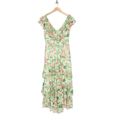 Wayf Floral Ruffle Tiered Dress