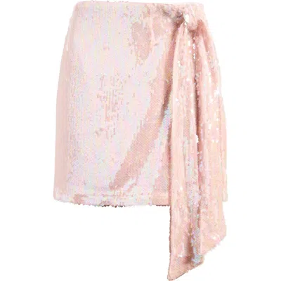 Wayf For Keeps Sequin Miniskirt In Blush