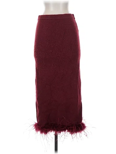 Pre-owned Wayf Formal Skirt In Burgundy
