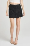Wayf Freya Faux Suede Miniskirt In Black