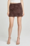 Wayf Freya Faux Suede Miniskirt In Brown