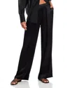 Wayf Fynn Satin Wide Leg Pants In Black