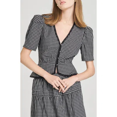 Wayf Gemma Puff Sleeve Peplum Top