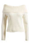Wayf Georgie Off The Shoulder Sweater In Ivory
