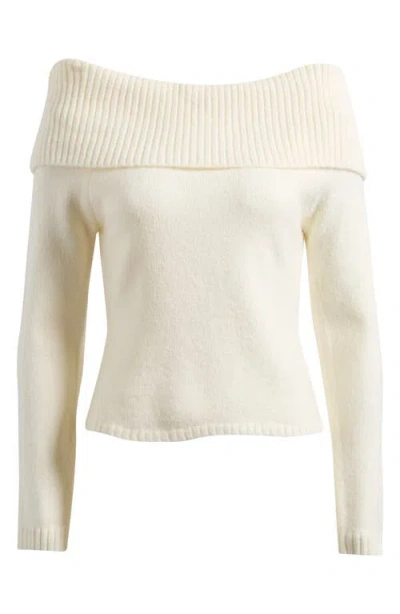 Wayf Georgie Off The Shoulder Sweater In Ivory