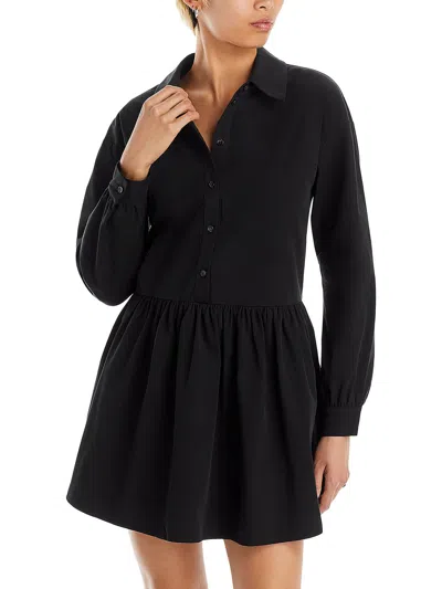 Wayf Ginger Tiered Mini Dress In Black