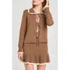Wayf Ginger Tie Cardigan In Brown