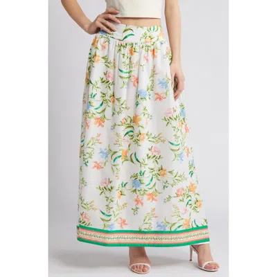 Wayf Gloria Floral Print Maxi Skirt In Vintage Scarf