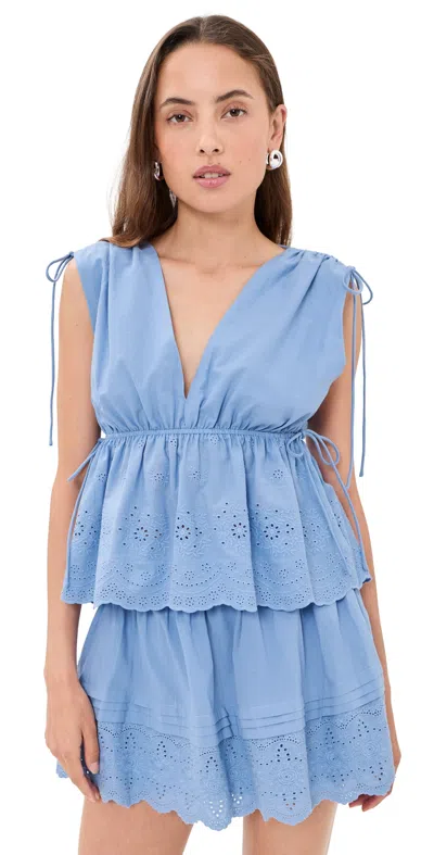 Wayf Goldie Top Chambray In Blue