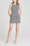 Wayf Gracie Gingham Linen Blend Button-up Vest In Black Gingham