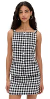 Wayf Gracie Gingham Vest Black Gingham In Gray