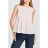 Wayf Gwen Sleeveless Pleated Peplum Top In Baby Pink