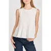 Wayf Gwen Sleeveless Pleated Peplum Top In Ivory