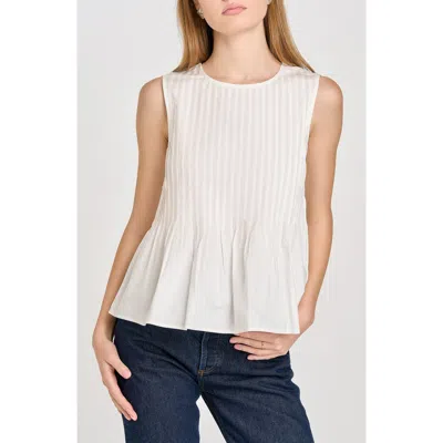 Wayf Gwen Sleeveless Pleated Peplum Top In Ivory