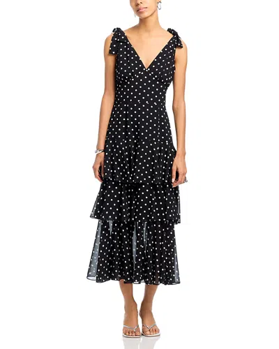 Wayf Hampton Tiered Midi Dress In Black
