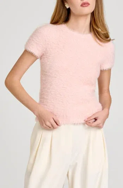 Wayf Hannah Short Sleeve Sweater In Pink