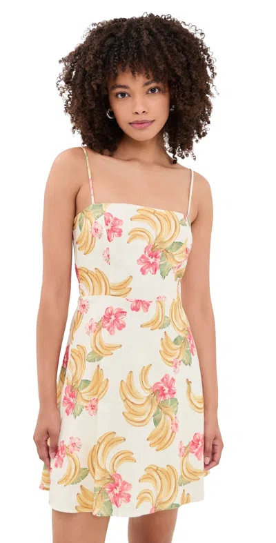 Wayf Havana Mini Dress Cream Bananas In White