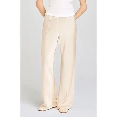 Wayf Helene High Waist Wide Leg Pants In Neutral