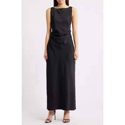 Wayf Isadora Open Cowl Back Cocktail Dress In Black