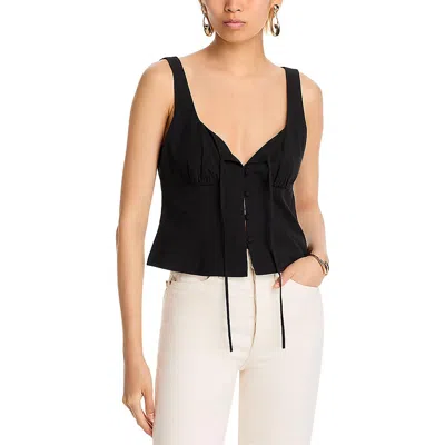 Wayf Isola Womens Front Tie Sleeveless Pullover Top In Black