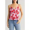 Wayf Jacqueline Floral Camisole In Pink Roses