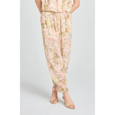 Wayf Jasmine Floral Semisheer Balloon Pants In Neutral