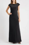 Wayf Johanna Open Back Gown In Black