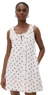 Wayf Juni Mini Dress Ivory Strawberry In White